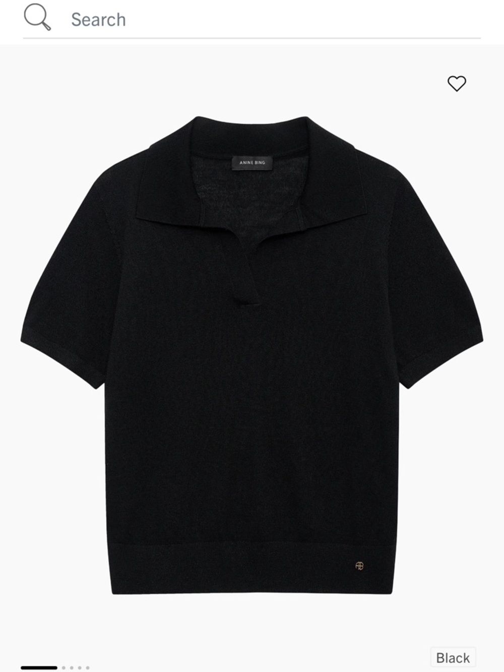 Anine Bing Moni Johnny Collar Polo Sweater Large